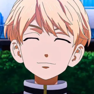 💖 Anime, Junge, Lächeln, Blondes Haar, Porträt telegram sticker