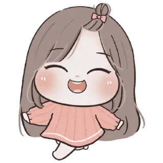 🩰 desenho animado, menina, fofa, feliz, kawaii, ilustração, personagem telegram sticker