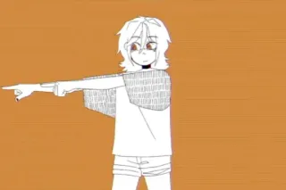 ⬅️ anime, cartoon, gesture, illustration, pointing telegram sticker
