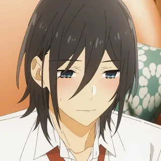 📚 anime, boy, school uniform, sad, blush telegram sticker