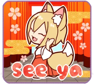 Miko-san of fox :: @line_stickers telegram stickers