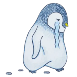 😭 pingouin, pleure, triste, larmes, dessin animé, animal, oiseau telegram sticker