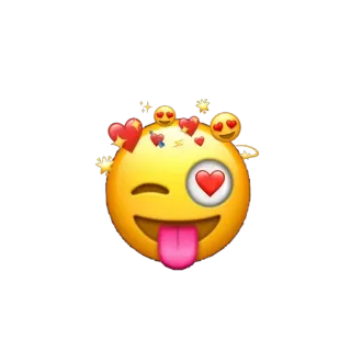😜 Biểu tượng cảm xúc, Nháy mắt, Mắt trái tim, Lè lưỡi, Trái tim, Ngôi sao telegram sticker