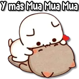 😀 Y más Mua Mua Mua 爱, 亲亲, 可爱, 动物, 卡通 whatsapp sticker