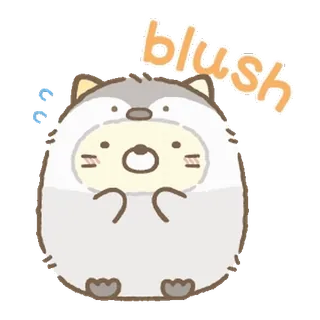 🍈 blush 可爱, 脸红, 动物, 卡哇伊, 贴纸 telegram sticker