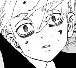 🪦 Anime, Manga, Personaggio, Ritratto, Primo piano, Bianco e nero telegram sticker