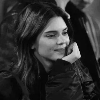 🤍 Kendall Jenner เคนดัลล์ เจนเนอร์, นางแบบ, คนดัง, บุคคล, ภาพบุคคล, ขาวดำ telegram sticker