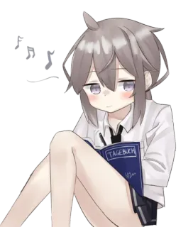 🎶 TAGEBUCH anime, girl, diary, book, cute, writing telegram sticker