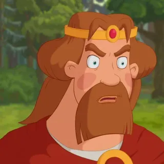 🕳️ king, cartoon, royalty, crown, anger, medieval telegram sticker