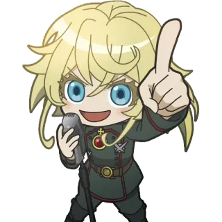 🎙 Tanya Degurechaff Saga of Tanya the Evil Anime, Chibi, Militär, Isekai, Fantasy, Blond, Magie whatsapp sticker