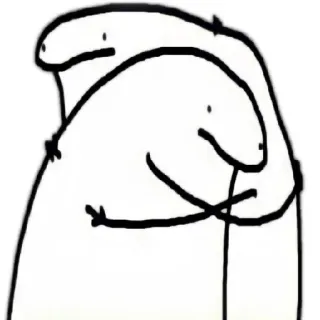 😐 Cartoon, Strichmännchen, Umarmung, Meme telegram sticker