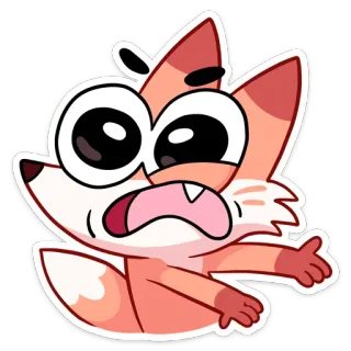 ⁉️ fox, animal, cartoon, cute, sticker, animated whatsapp sticker