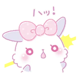 😮 ヘッ! милый, животное, бант, кролик, каваий telegram sticker