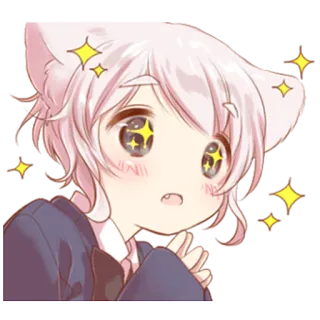 ✨ Anime, Katze, Kawaii, Glitzer, Süß, Illustration, Sticker telegram sticker