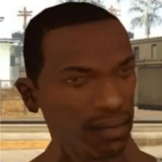 😐 CJ Grand Theft Auto: San Andreas CJ, Grand Theft Auto, San Andreas, Videospiel, Charakter telegram sticker