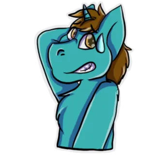 😅 Dibujo animado, Pony, Animal, Ansioso, Lindo, Pegatina telegram sticker