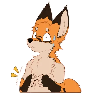 🦊 Furry, Rubah, Takut, Gugup, Berkeringat telegram sticker