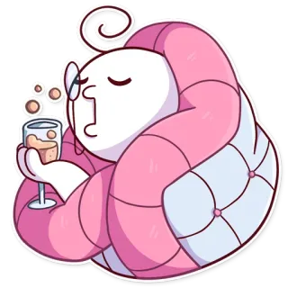 🍾 Dibujo animado, Bebiendo, Alcohol, Vino, Personaje, Perezoso, Borracho whatsapp sticker