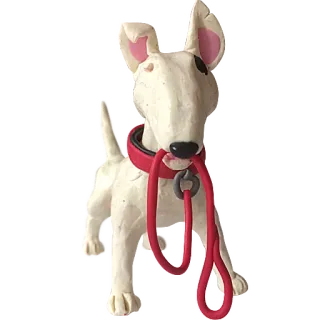 🏃 dog, bull terrier, pet, animal, clay, sculpture, domestic animal telegram sticker
