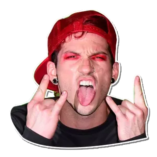 🤘 osoba, portret, rogi, kapelusz, rock telegram sticker
