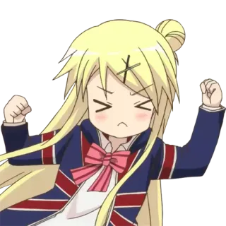 😡 Anime, Wütend, Cartoon, Figur, Süß, Blond telegram sticker