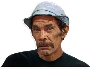 😐 Don Ramón El Chavo del Ocho mexicano, comediante, velho, chapéu, televisão whatsapp sticker