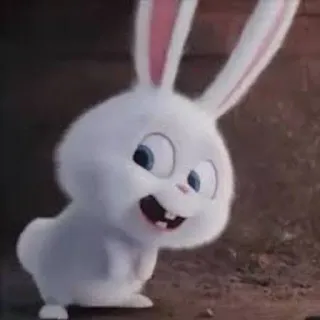 😝 Snowball The Secret Life of Pets lapin, lapinou, mignon, animal, animal de compagnie, dessin animé telegram sticker