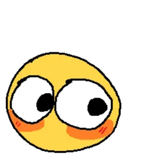 😶 Emoji, Blush, Fofo, Desenho animado, Rosto, Amarelo, Olhos telegram sticker