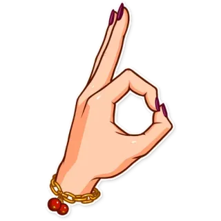 👌 рука, ок, жест, вишня, браслет telegram sticker