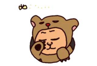 😐 ちょっとすまん niedźwiedź, słodki, śpiący, kawaii, anime, kreskówka telegram sticker
