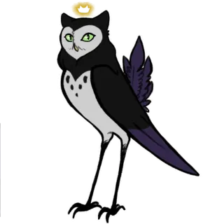 🦵 Eule, Vogel, Tier, Fantasy, Cartoon whatsapp sticker