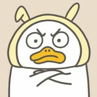 🐣 เป็ด, โกรธ, การ์ตูน, สัตว์, น่ารัก, ภาพประกอบ telegram sticker