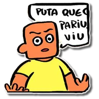 😦 PUTA QUE O PARIU cartoon, anger, offensive, expression telegram sticker