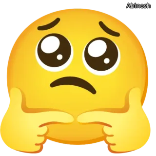 🕶️ 絵文字, 恥ずかしがり屋, 可愛い, 黄色, 心配, お願い telegram sticker
