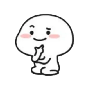 🪐 carino, personaggio, cartone animato, bianco, pensieroso telegram sticker