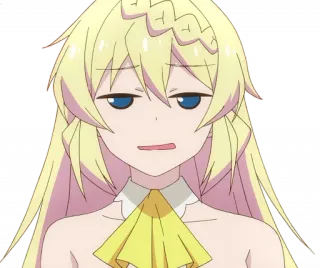 😒 anime, girl, blonde, expressionless, bored, smug telegram sticker