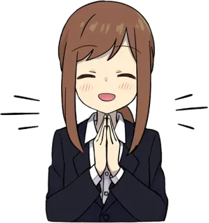 🙏 Аниме, Девушка, Милый, Чиби, Манга, Персонаж telegram sticker