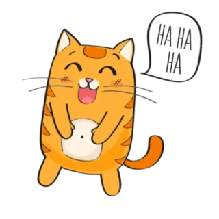😂 HA HA HA Katze, orange, lachend, fröhlich, Cartoon telegram sticker