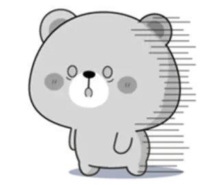 😂 곰, 귀여운, 만화, 동물, 회색, 슬픈 telegram sticker