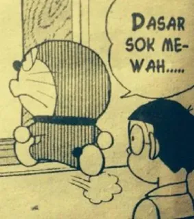 🤑 Doraemon DASAR
SOK MEWAH..... Doraemon, cartoon, anime, manga, indonesian, comic, sok mewah whatsapp sticker