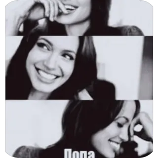 🫥 Angelina Jolie Пора angelina jolie, actress, smile, portrait, black and white, celebrity telegram sticker