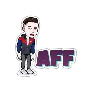 😒 AFF bitmoji, cartone animato, testo, avatar telegram sticker