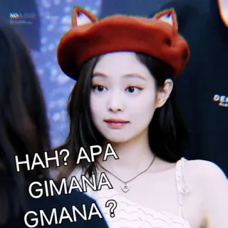 🎠 HAH? APA GIMANA GMAANA? เจนนี่, K-pop, มีม, สีหน้า, สงสัย telegram sticker