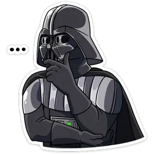 😅 Darth Vader Star Wars ダースベイダー, スターウォーズ, 悪役, 考え中, SF telegram sticker