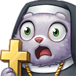 🙏 nun, cartoon, cross, religion, cat, horror telegram sticker