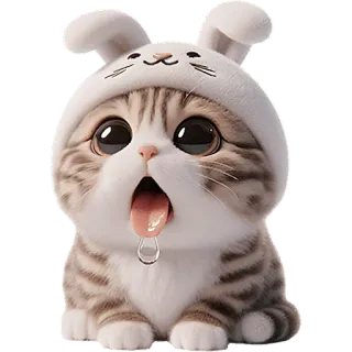 😪 猫, 小猫, 兔子, 可爱, 迷人, 宠物, 动物 telegram sticker