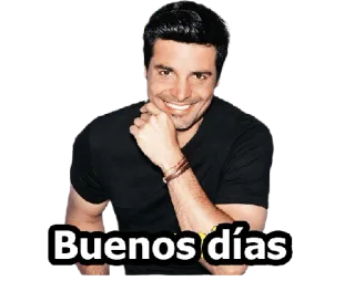 😊 Buenos días bom dia, saudação, espanhol, homem, chayanne telegram sticker