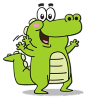 🐊 ワニ, アリゲーター, 漫画, 動物, 爬虫類, 可愛い, フレンドリー telegram sticker