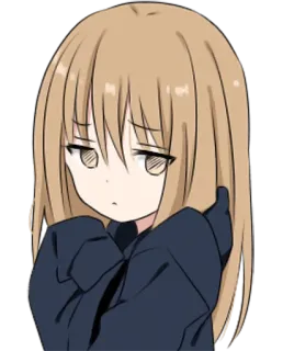 😒 动漫, 女孩, 可爱, Q版, 悲伤, 漫画 whatsapp sticker