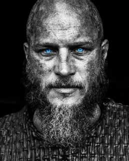 🩸 Ragnar Lothbrok Vikings ラグナル, ヴァイキング, トラヴィス・フィメル, バイキング, 戦士, 歴史, テレビ番組 telegram sticker